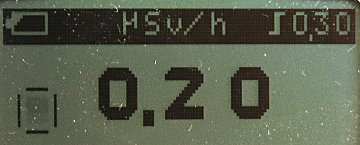 Radiation monitor: 0.20 &mu;Sv/h
