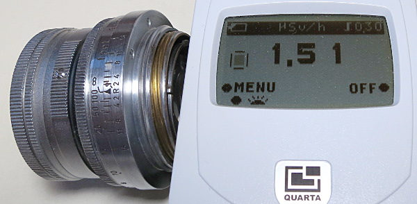 Radiation monitor: 1.51 &mu;Sv/h